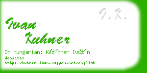 ivan kuhner business card